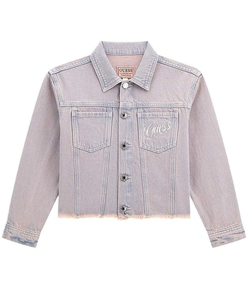 Guess Big Girls Long Sleeve Rigid Denim Collared Jacket