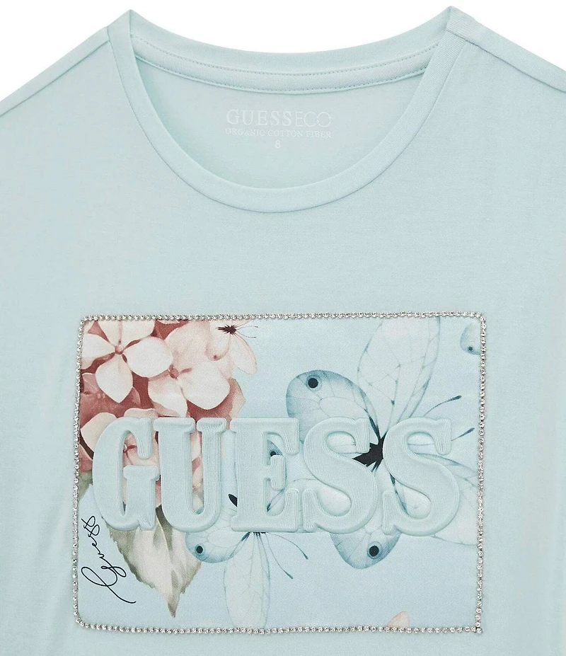 Guess Big Girls Short Sleeve High Low Viscose T-Shirt