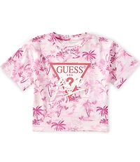 Guess Big Girls Short-Sleeve Sparkle Logo T-Shirt