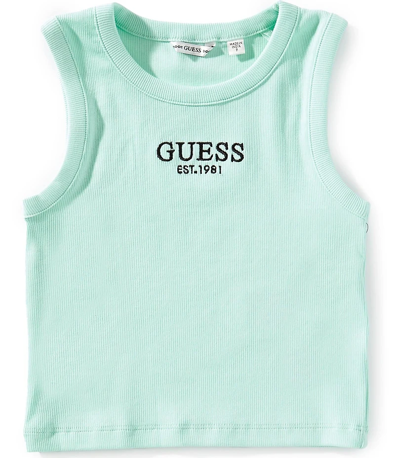 Guess Big Girls Sleeveless Logo Rib Tank Top