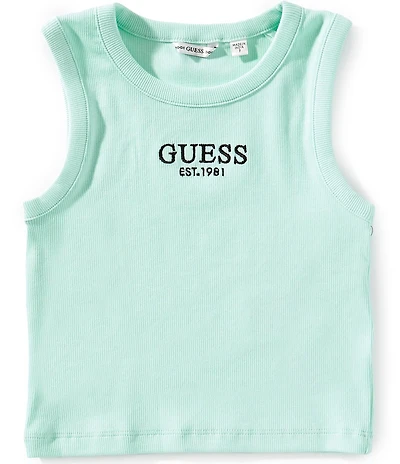 Guess Big Girls Sleeveless Logo Rib Tank Top