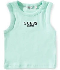 Guess Big Girls Sleeveless Logo Rib Tank Top