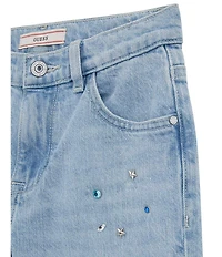 Guess Big Girls Comfort Rhinestone Straight Leg Stretch Denim Jeans