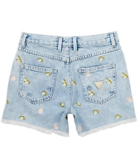 Guess Big Girls Cotton Floral Embroidered Denim Shorts