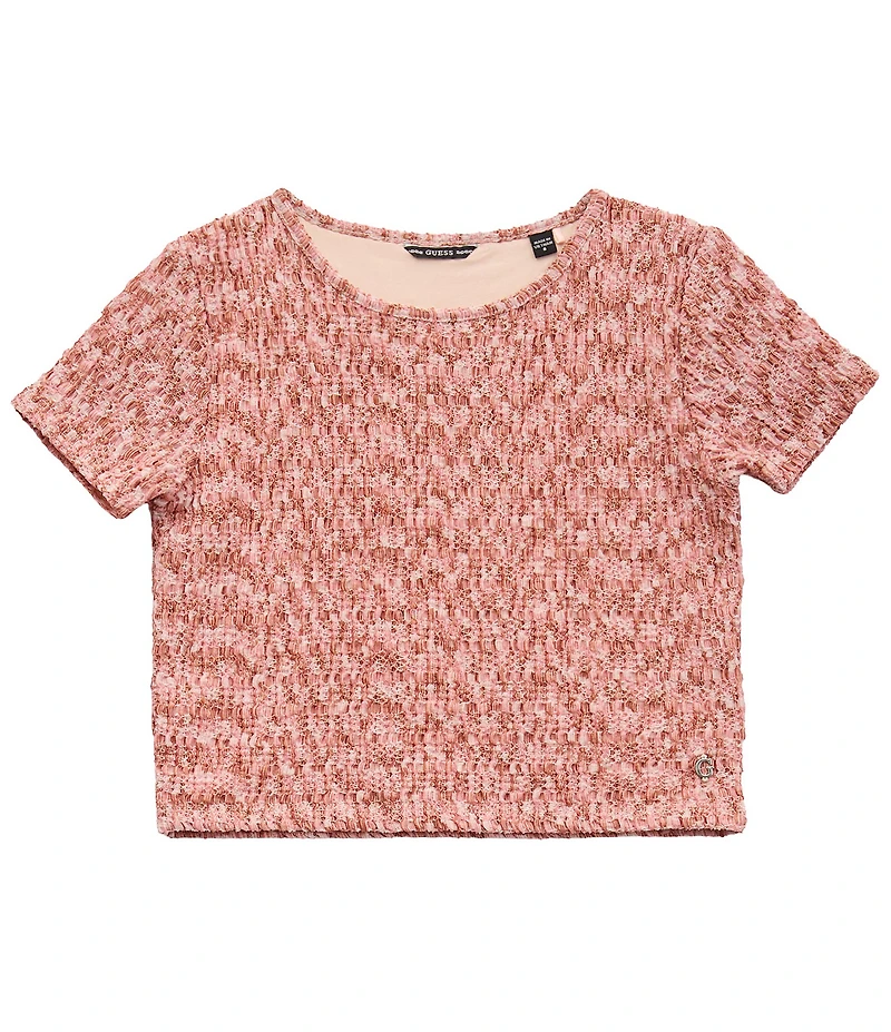 Guess Big Girls Eco Mini Me Short Sleeve Textured Top
