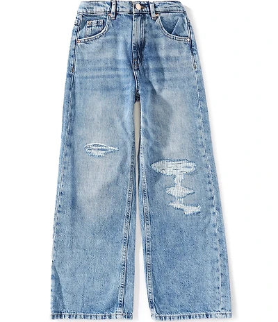 Guess Big Girls Heat-Sealed Rhinstone-Embellished Guess-Logo-Pocketed Jeans