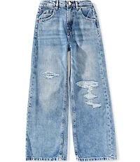 Guess Big Girls Heat-Sealed Rhinstone-Embellished Guess-Logo-Pocketed Jeans