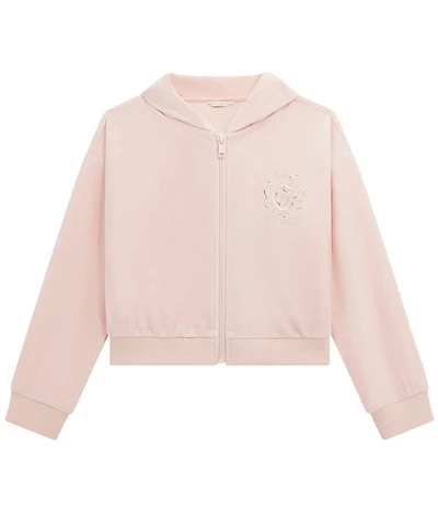 Guess Big Girls Long-Sleeve Active Hooded Velour Jacket