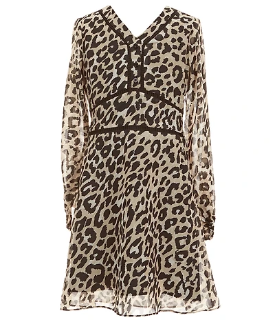 Guess Big Girls Long Sleeve Chiffon Dress