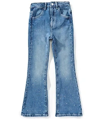 Guess Big Girls Rhinestone-Embellished Flare-Leg Jeans