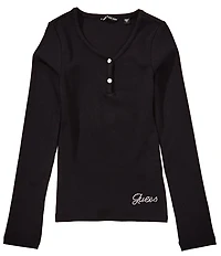Guess Big Girls Rib Long Sleeve Mini Me T-Shirt