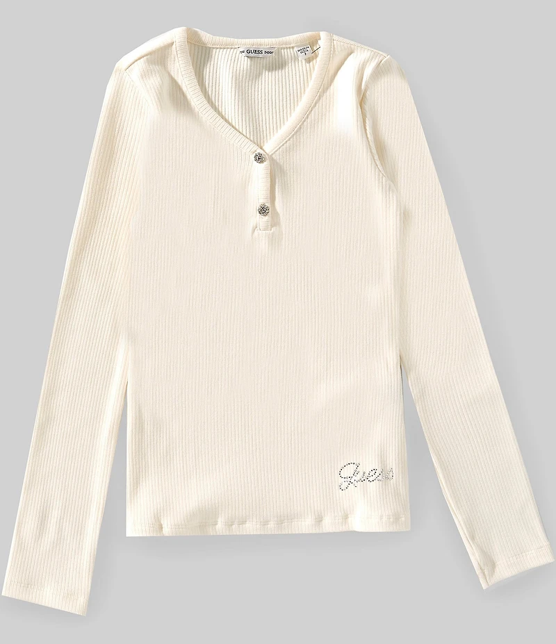 Guess Big Girls Rib Long Sleeve Mini Me T-Shirt
