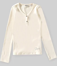 Guess Big Girls Rib Long Sleeve Mini Me T-Shirt