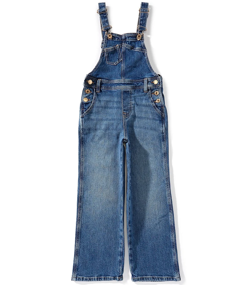 Guess Big Girls Sleeveless Pocket-Detailed Denim Overalls