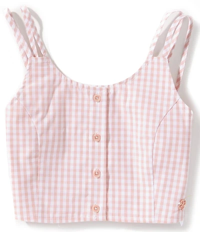 Guess Big Girls Vichy Sweetheart Neckline Sleeveless Tank Top