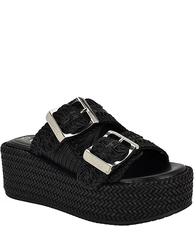 Guess Binks Raffia Platform Slides