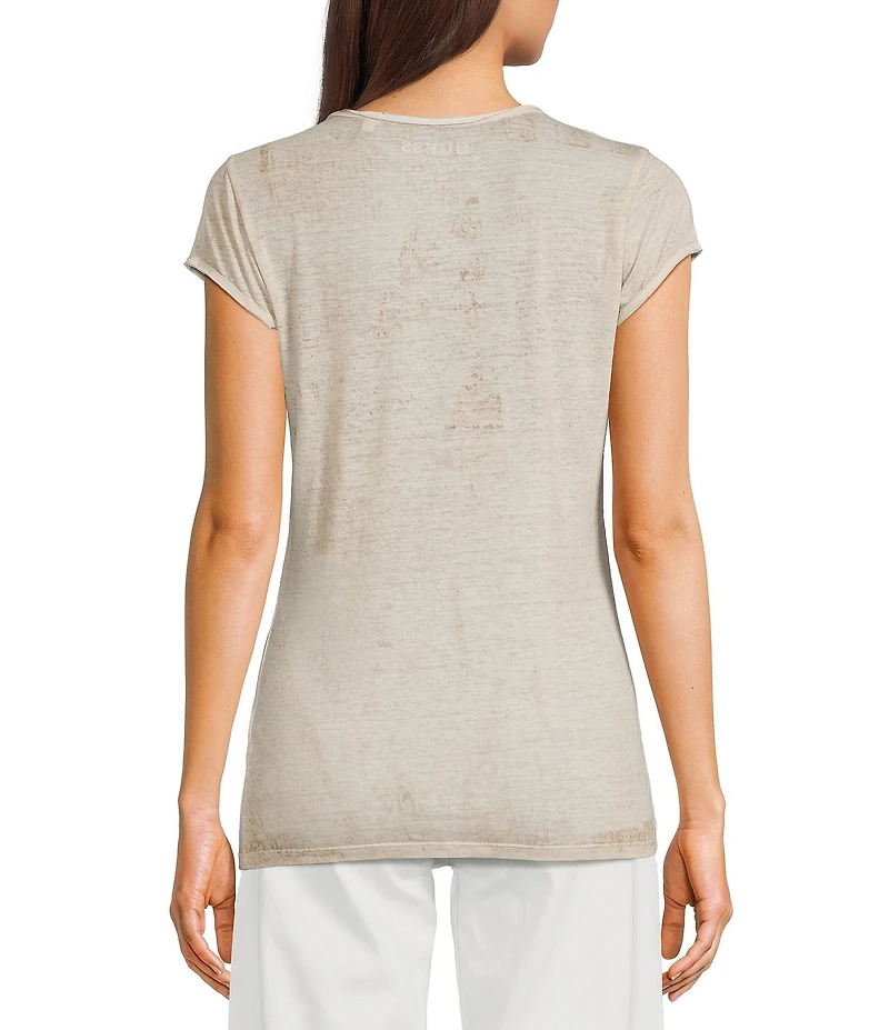 Guess Bling Boots Burnout Short Sleeve T-Shirt