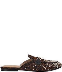 Guess Bommiyaa Leopard Print Rhinestone Logo Hardware Mules