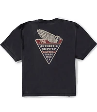 Guess Boxy Fit Cropped Graphic Logo Short Sleeve T-Shirt
