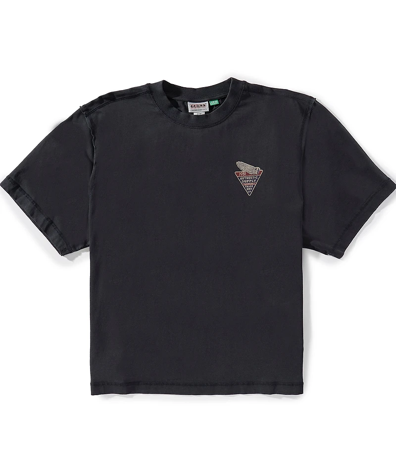 Guess Boxy Fit Cropped Graphic Logo Short Sleeve T-Shirt