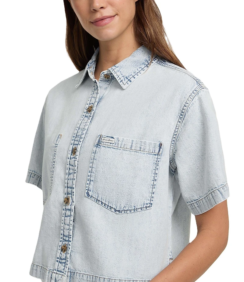 Guess Boxy Short Sleeve Denim Shirt