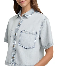 Guess Boxy Short Sleeve Denim Shirt