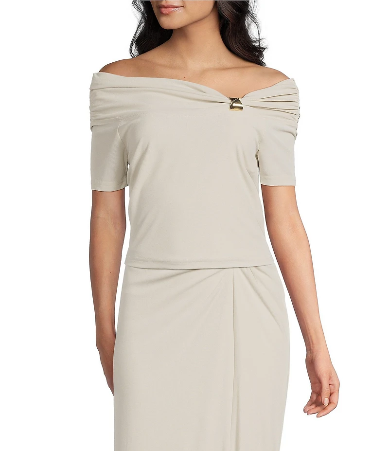 Guess Brigitte Off-the-Shoulder Ribbed Knit Coordinating Top