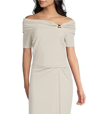 Guess Brigitte Off-the-Shoulder Ribbed Knit Coordinating Top