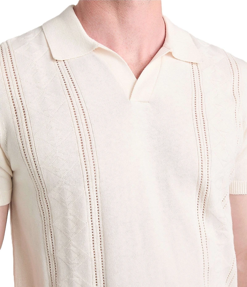 Guess Bryant ointelle Short Sleeve Rib Knit Polo Shirt