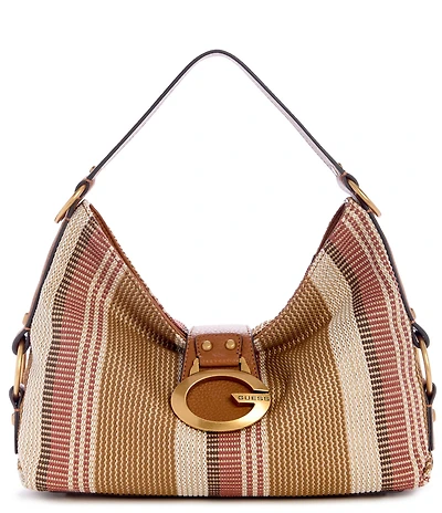 Guess Camden Canvas Stripe Shoulder Bag