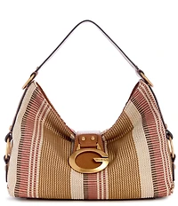 Guess Camden Canvas Stripe Shoulder Bag