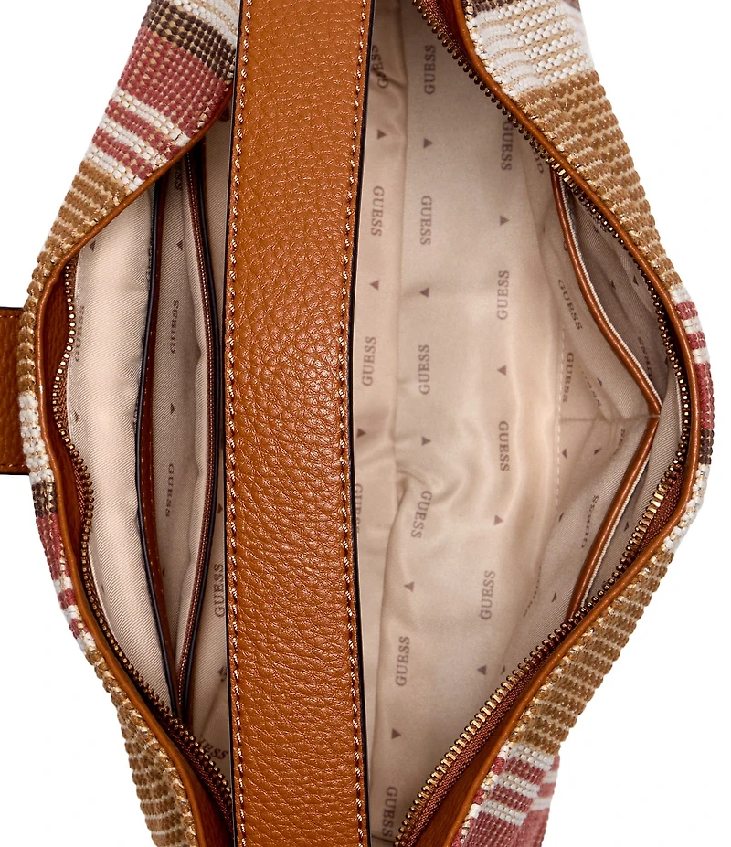 Guess Camden Canvas Stripe Shoulder Bag