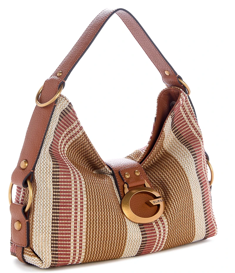 Guess Camden Canvas Stripe Shoulder Bag