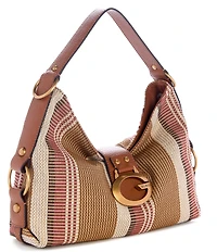 Guess Camden Canvas Stripe Shoulder Bag