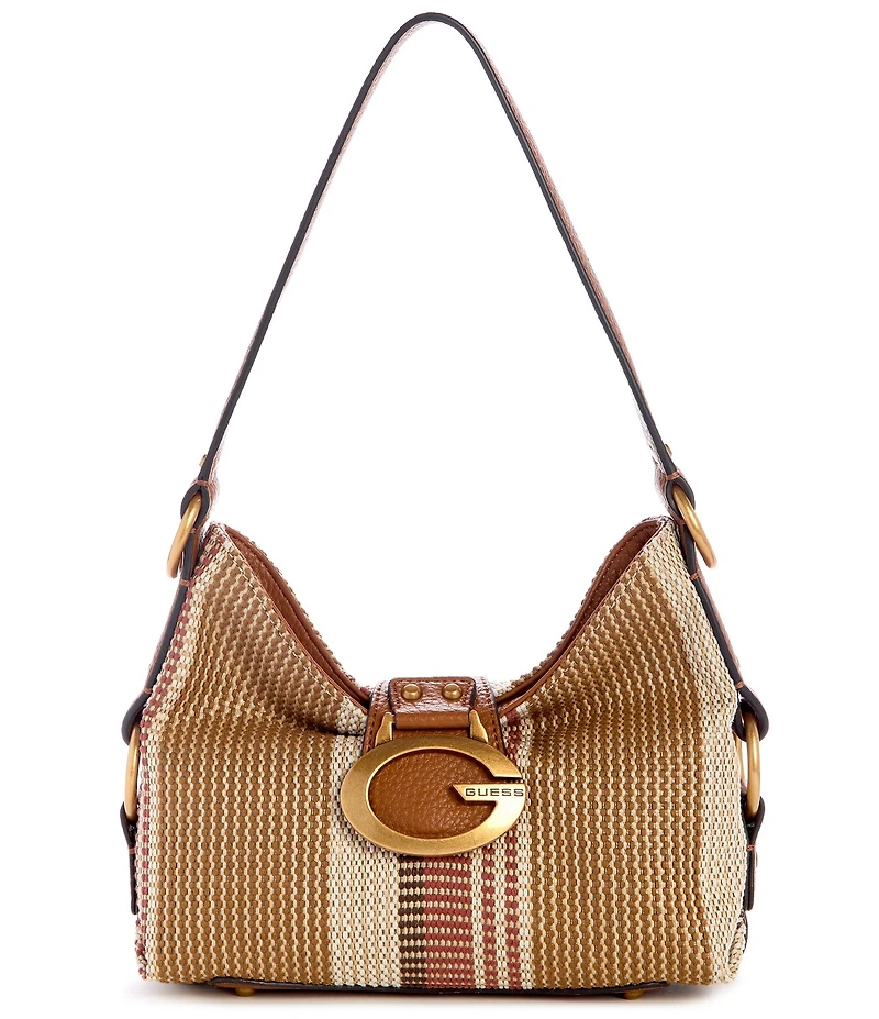 Guess Camden Mini Canvas Striped Shoulder Bag