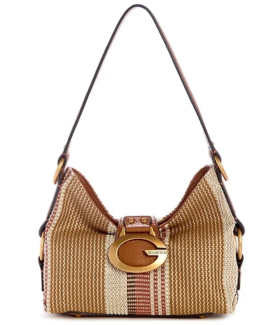 Guess Camden Mini Canvas Striped Shoulder Bag