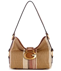 Guess Camden Mini Canvas Striped Shoulder Bag