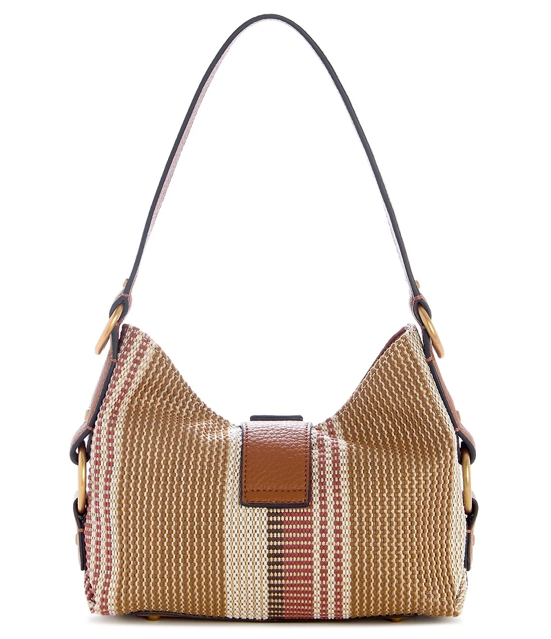 Guess Camden Mini Canvas Striped Shoulder Bag