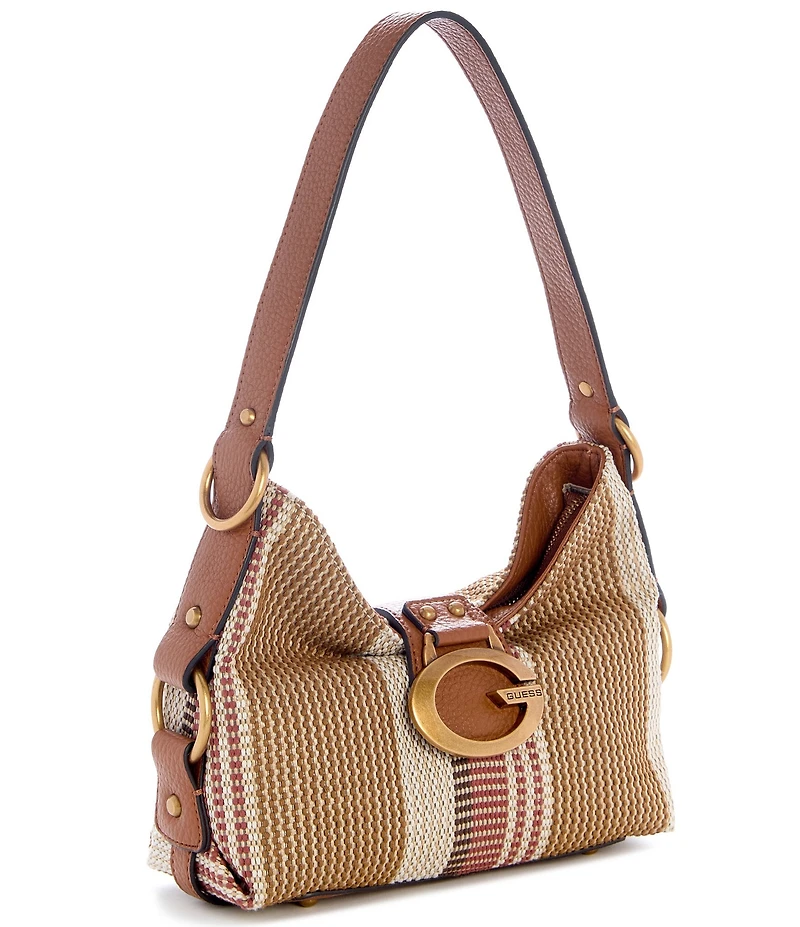 Guess Camden Mini Canvas Striped Shoulder Bag
