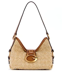 Guess Camden Raffia Woven Mini Shoulder Bag