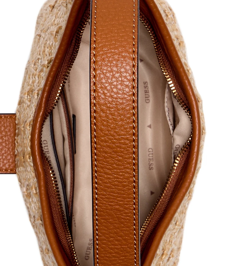 Guess Camden Raffia Woven Mini Shoulder Bag