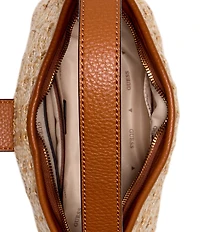 Guess Camden Raffia Woven Mini Shoulder Bag
