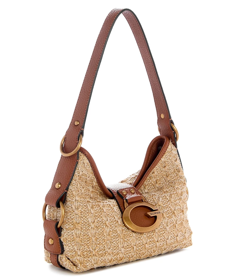 Guess Camden Raffia Woven Mini Shoulder Bag