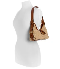 Guess Camden Raffia Woven Mini Shoulder Bag