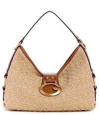 Guess Camden Raffia Woven Shoulder Bag