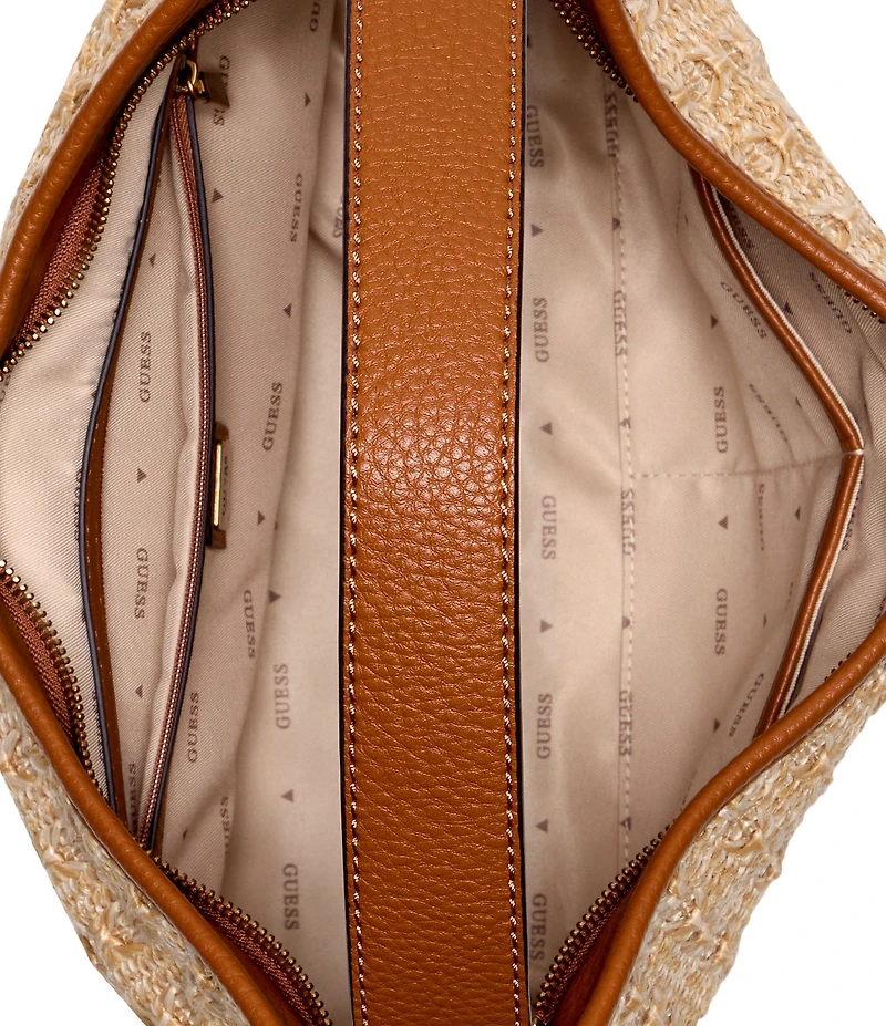 Guess Camden Raffia Woven Shoulder Bag