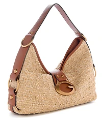 Guess Camden Raffia Woven Shoulder Bag