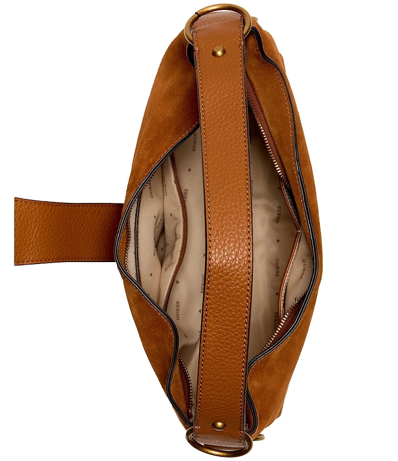 Guess Camden Suede Slouchy Hobo Shoulder Bag