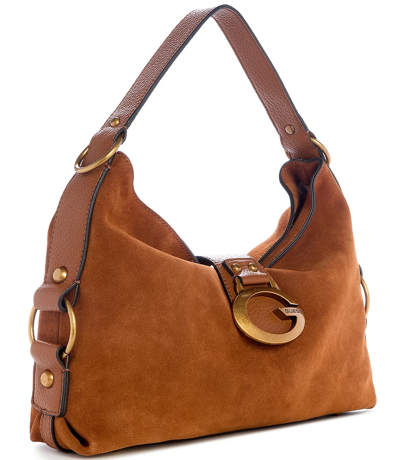 Guess Camden Suede Slouchy Hobo Shoulder Bag