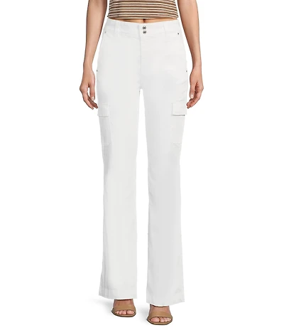 Guess Cargo Mini Mid Rise Bootcut Jeans